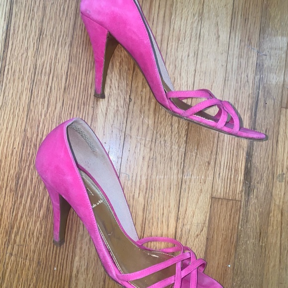 JCrew pink strappy sandals heels size 7 - Picture 3 of 5